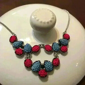 NEW
UNDEFINED PINK And Blue Hand Embroidered Necklace - New